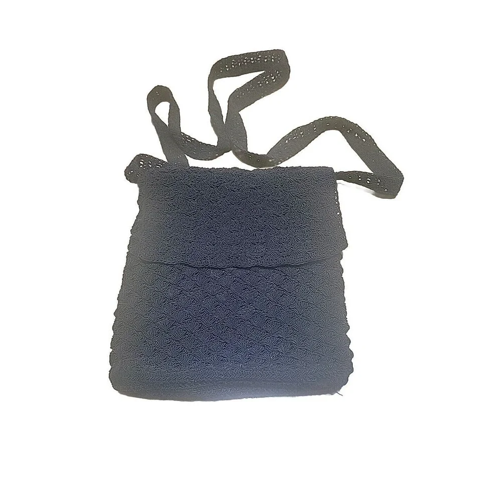 Womens‎ Crochet Black Purse Handebag Woven